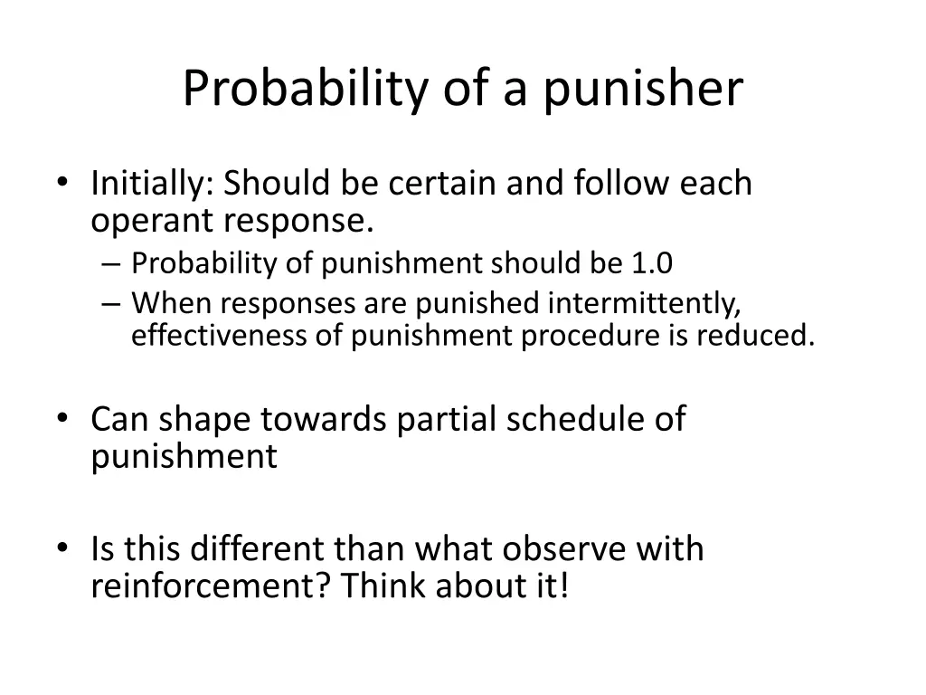 probability of a punisher