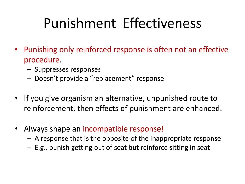 punishment effectiveness