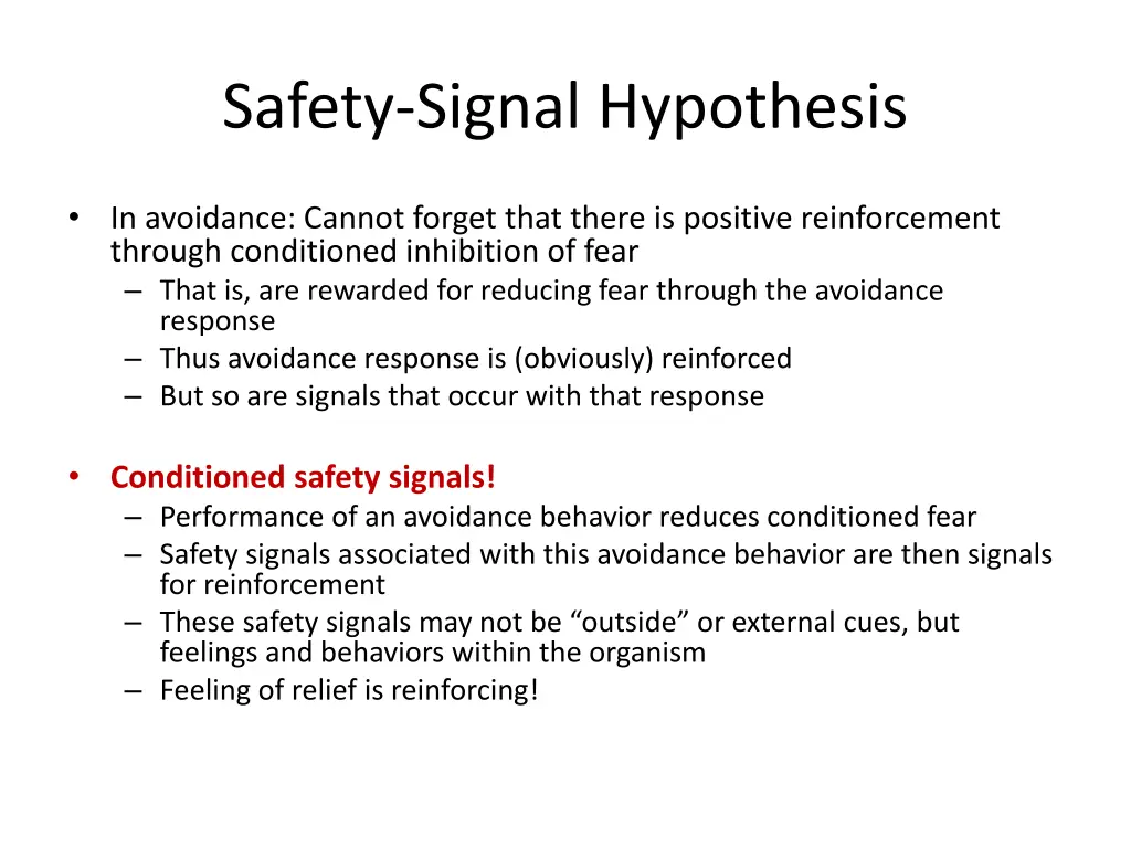 safety signal hypothesis