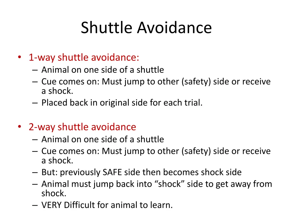 shuttle avoidance