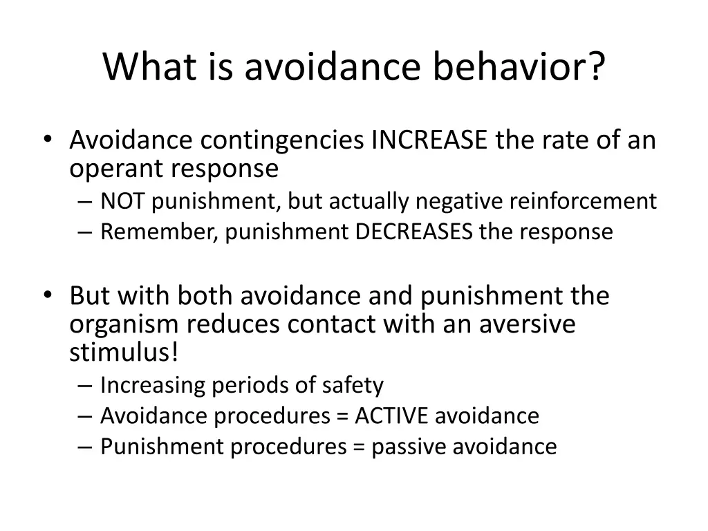 what is avoidance behavior