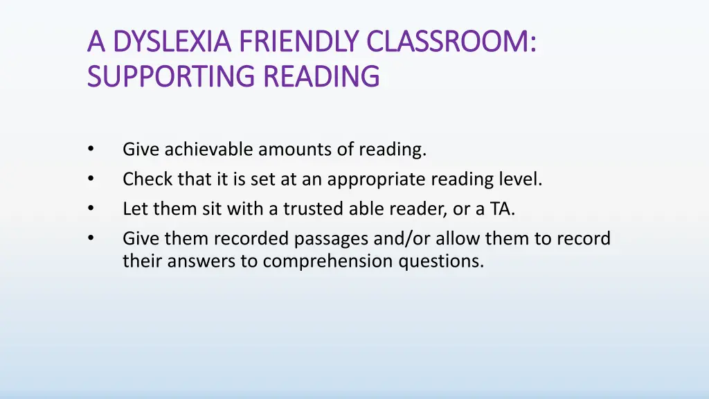 a dyslexia friendly classroom a dyslexia friendly 2