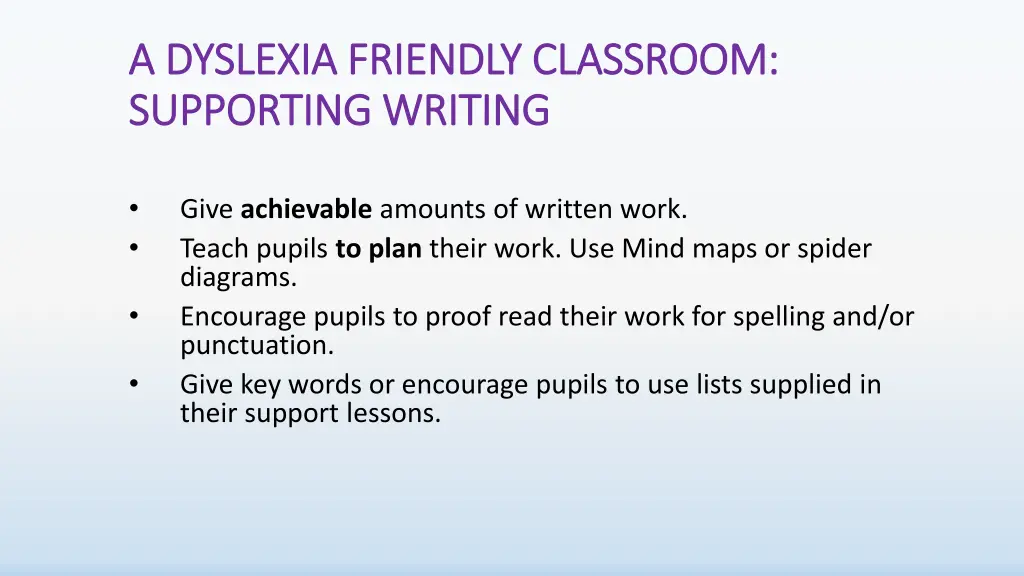 a dyslexia friendly classroom a dyslexia friendly 4