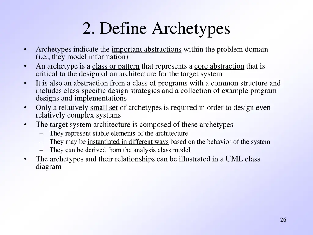 2 define archetypes