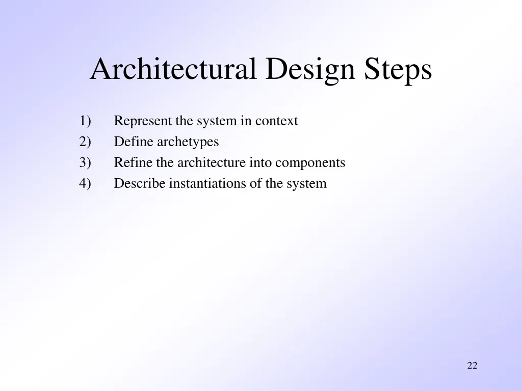 architectural design steps