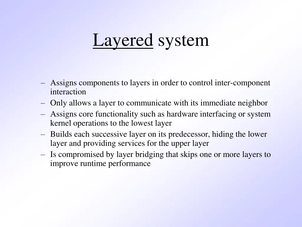 layered system