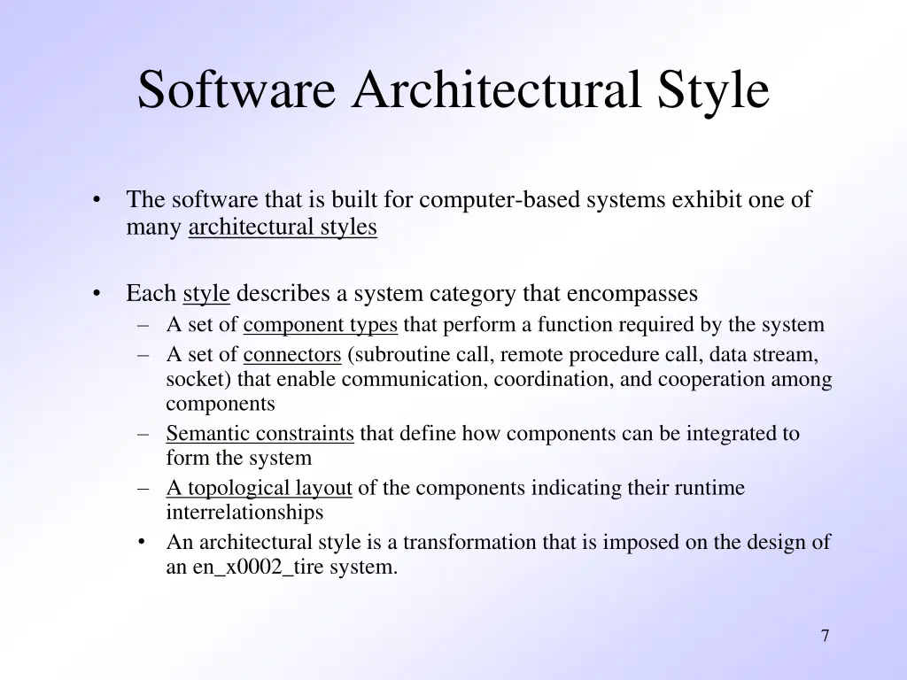 software architectural style