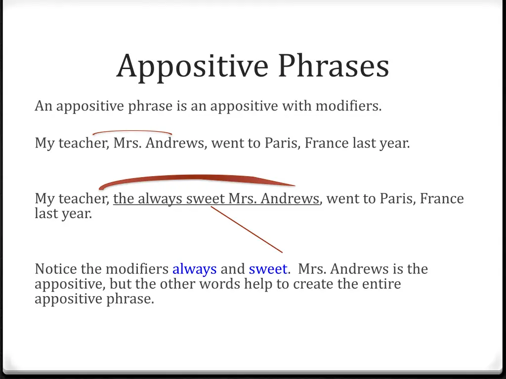 appositive phrases