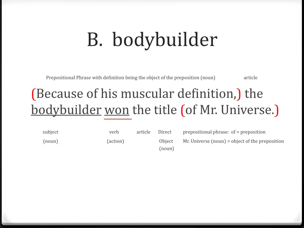 b bodybuilder