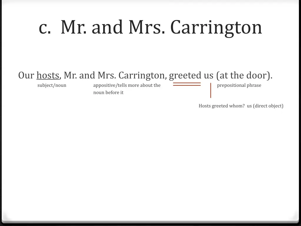 c mr and mrs carrington