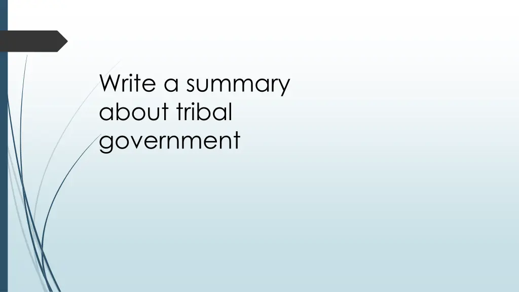 write a summary about tribal government