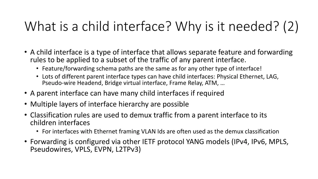 what is a child interface why is it needed 2