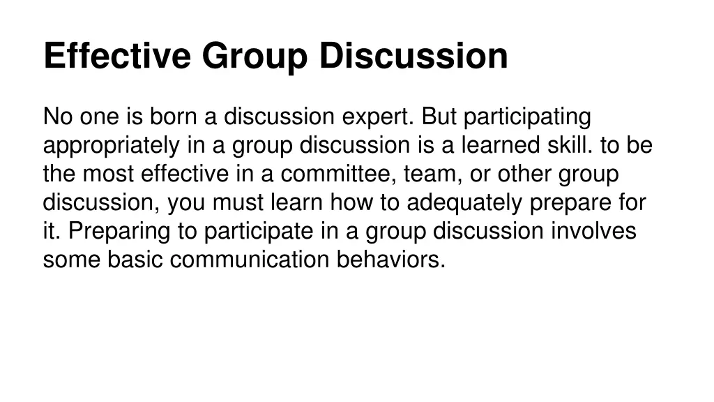 effective group discussion