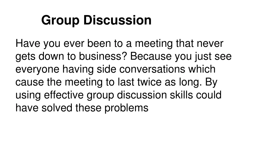 group discussion