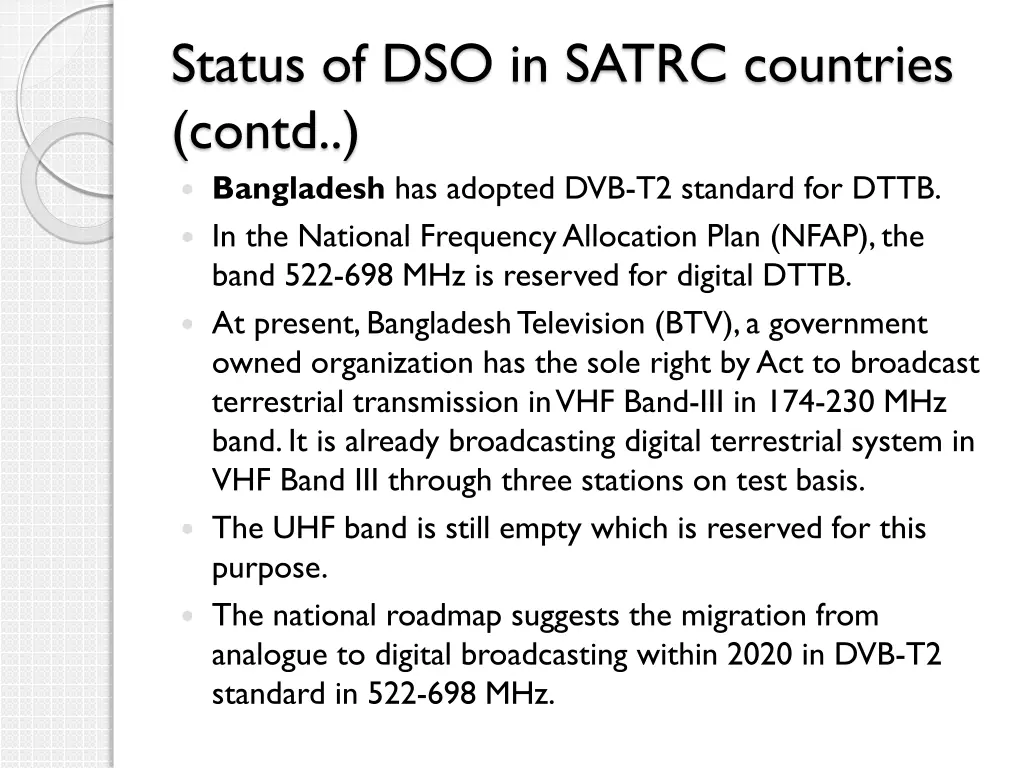 status of dso in satrc countries contd bangladesh