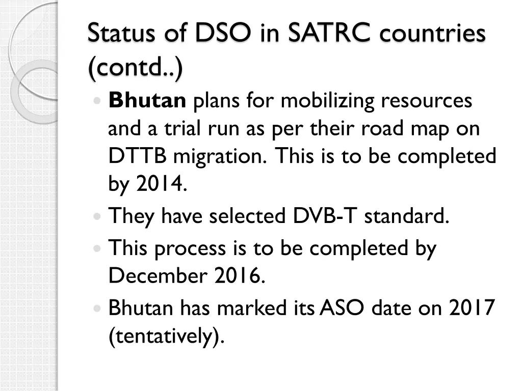 status of dso in satrc countries contd bhutan