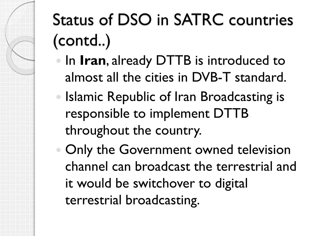 status of dso in satrc countries contd in iran