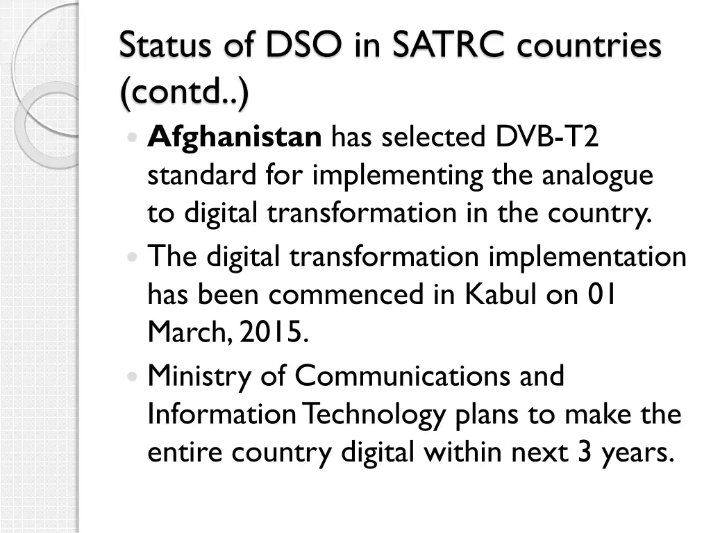 status of dso in satrc countries contd