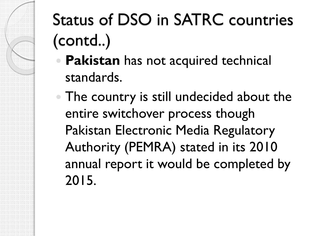 status of dso in satrc countries contd pakistan