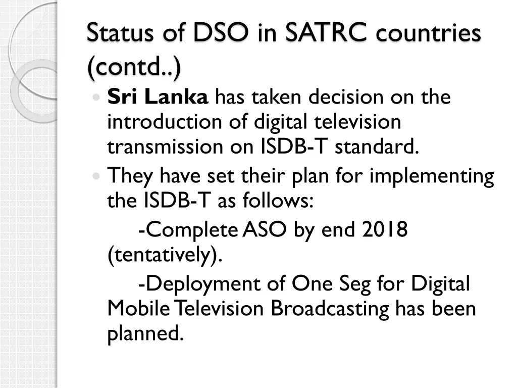 status of dso in satrc countries contd sri lanka