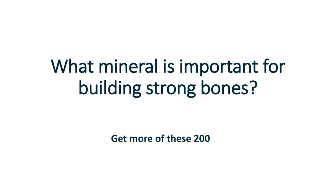 what mineral is important for what mineral