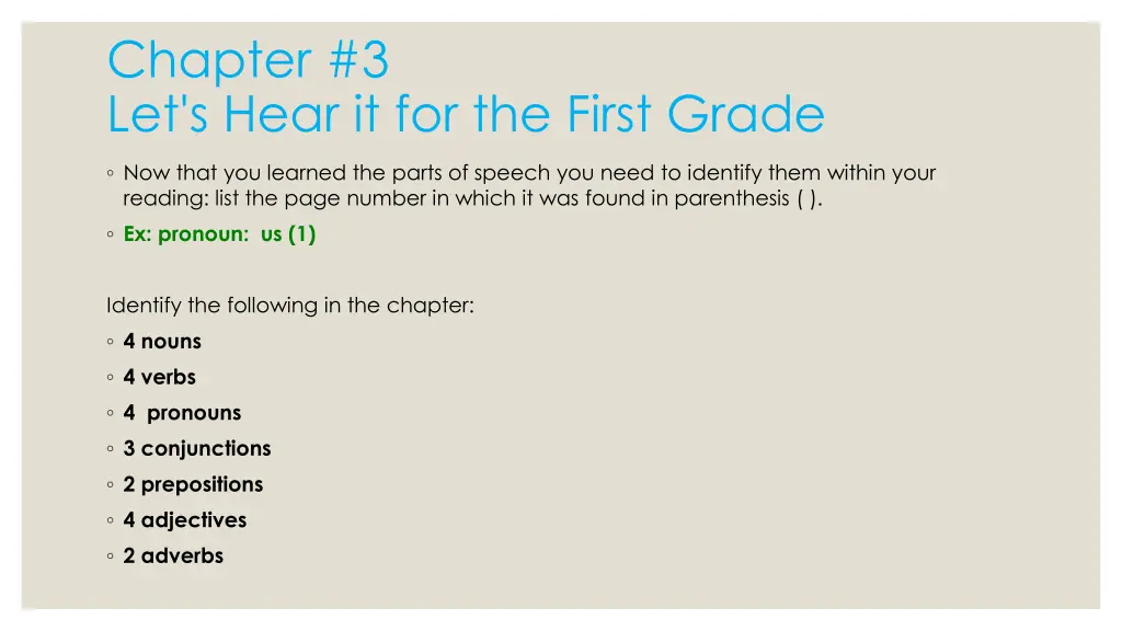 chapter 3 let s hear it for the first grade