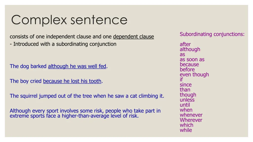 complex sentence