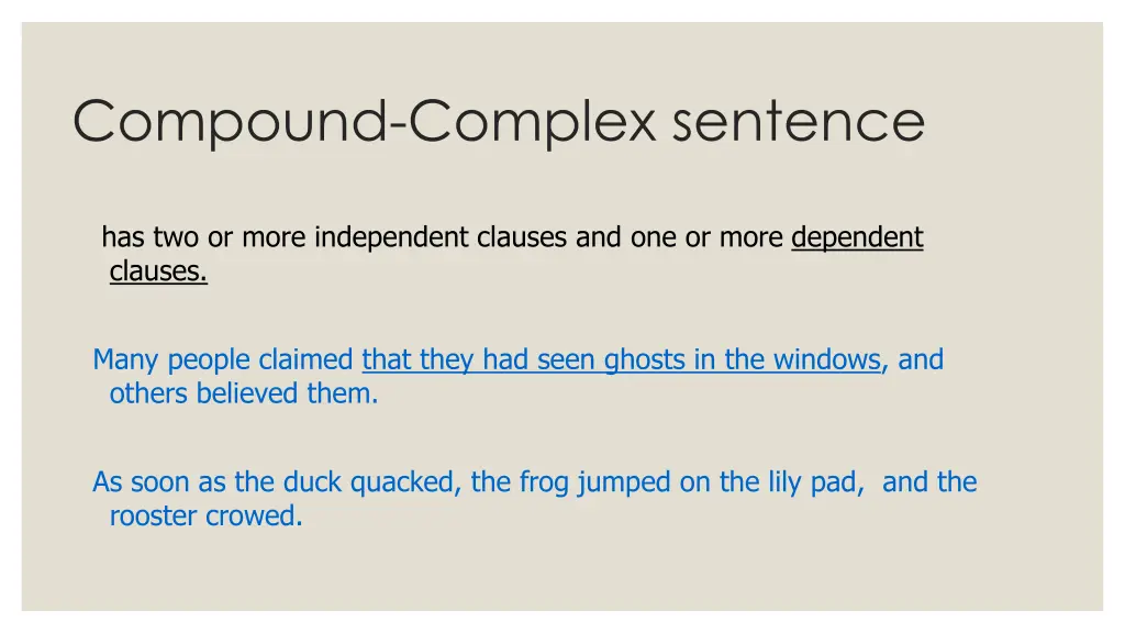 compound complex sentence