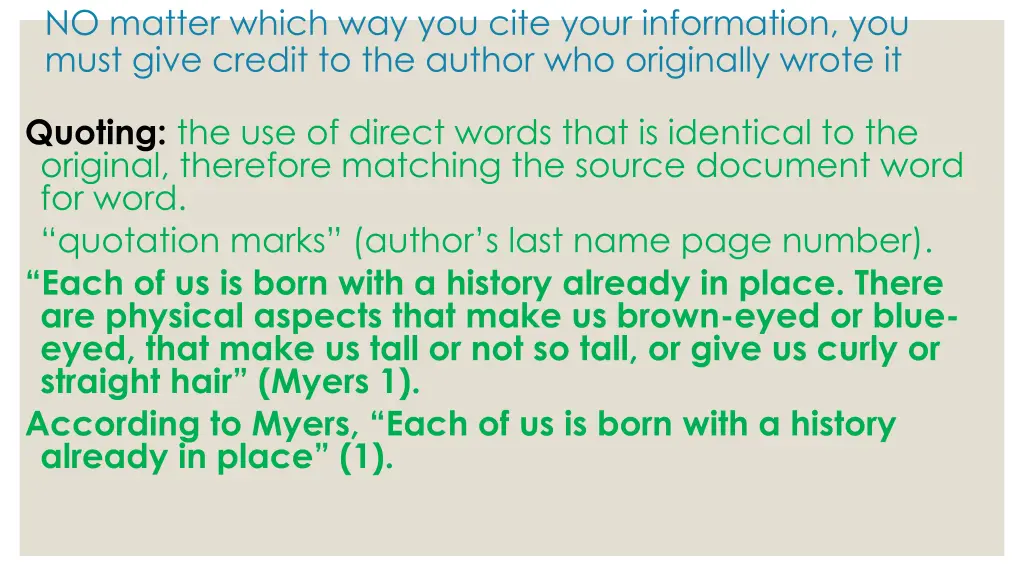 no matter which way you cite your information