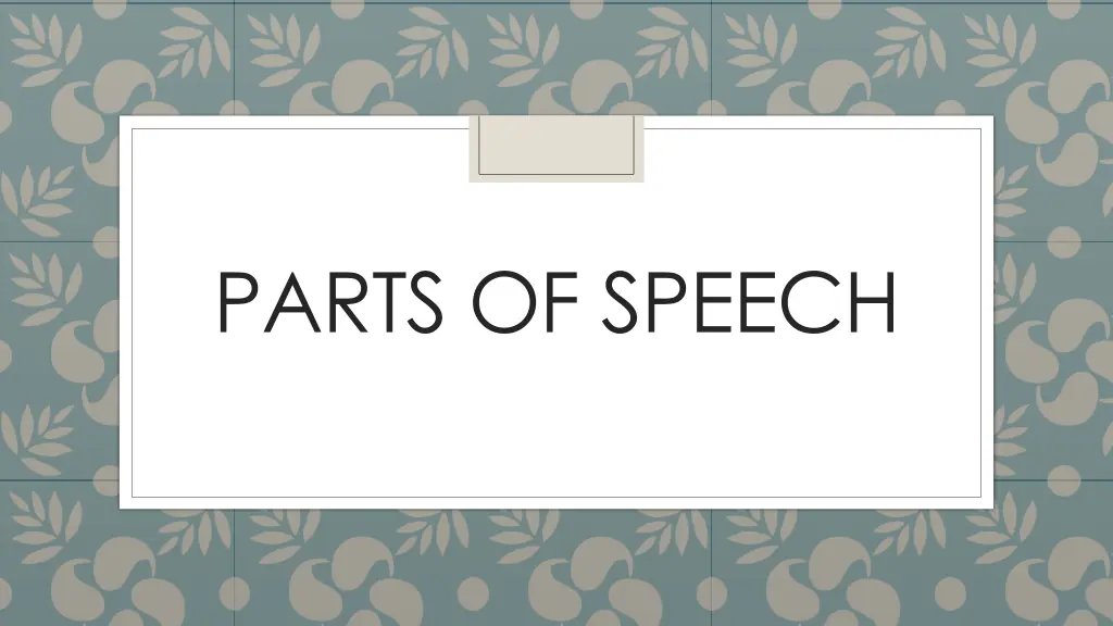 parts of speech