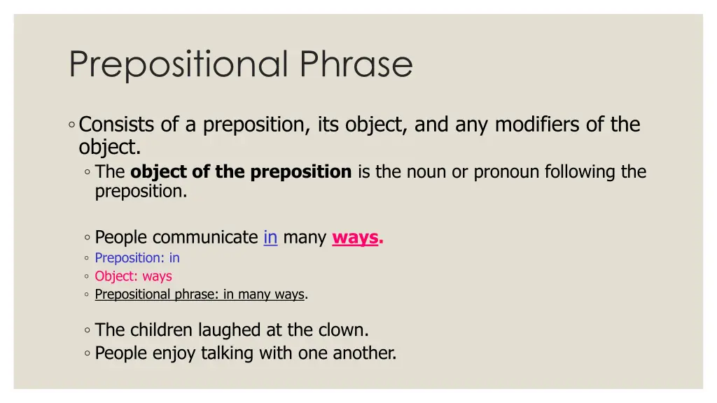 prepositional phrase