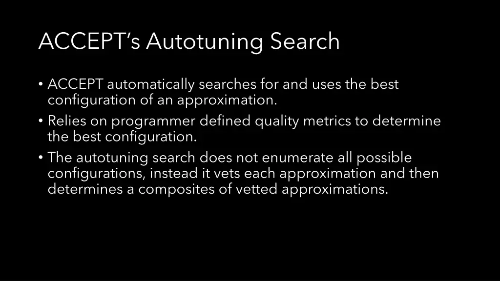 accept s autotuning search