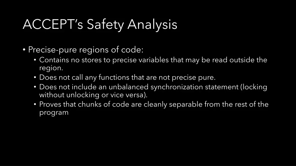 accept s safety analysis