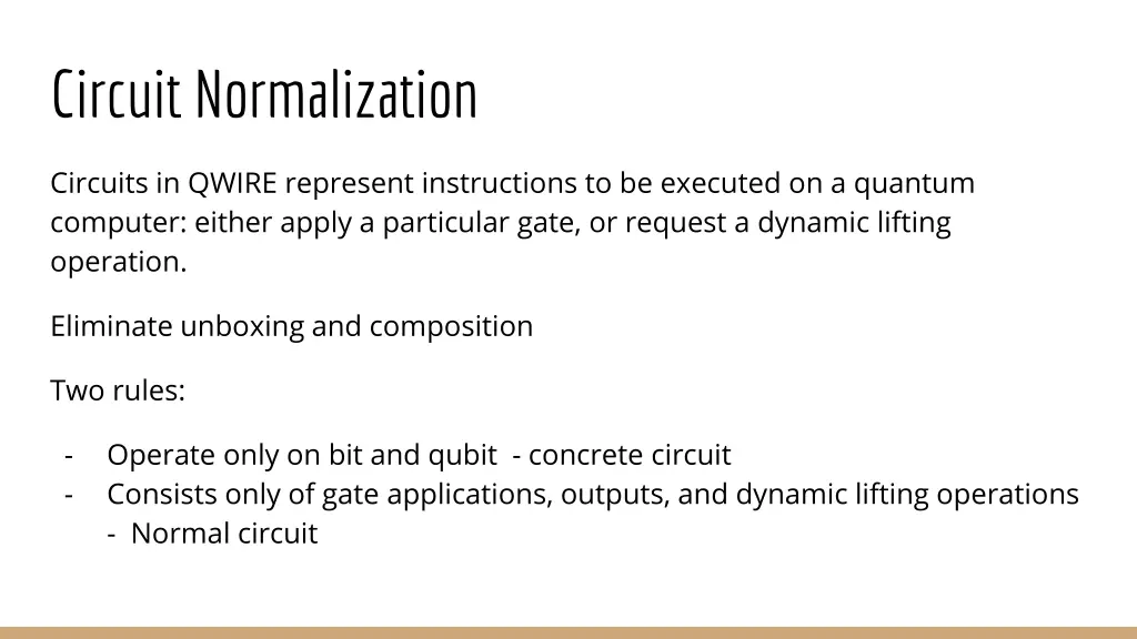 circuit normalization