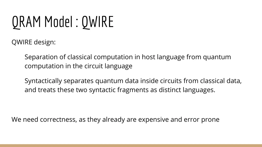 qram model qwire