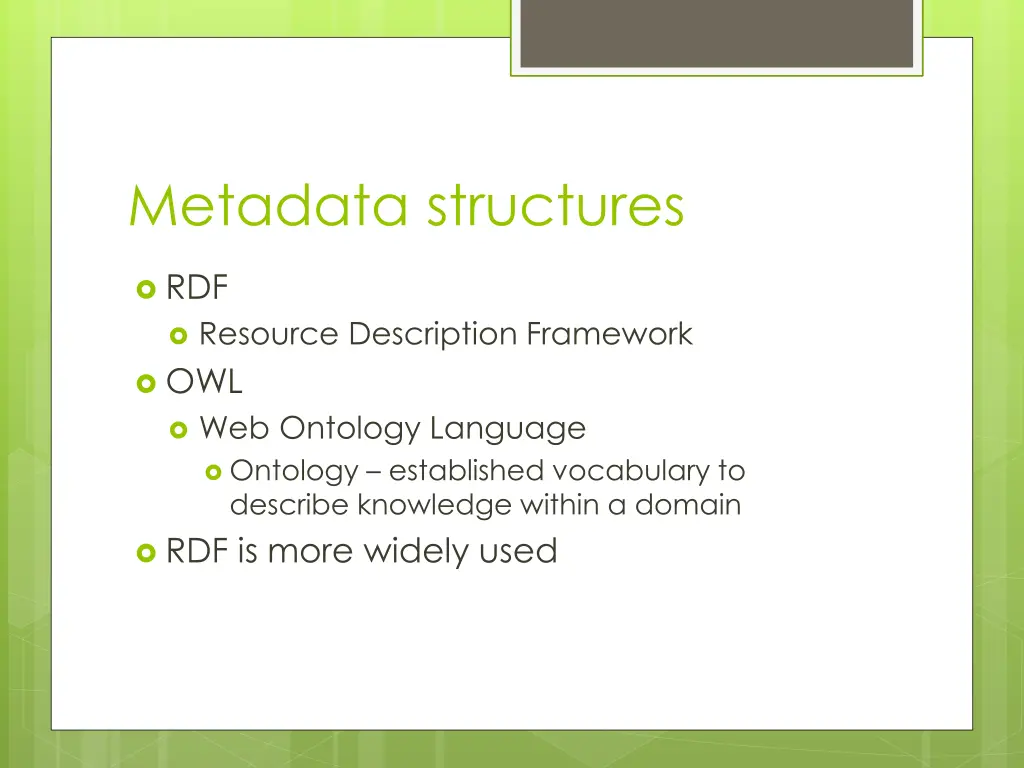 metadata structures