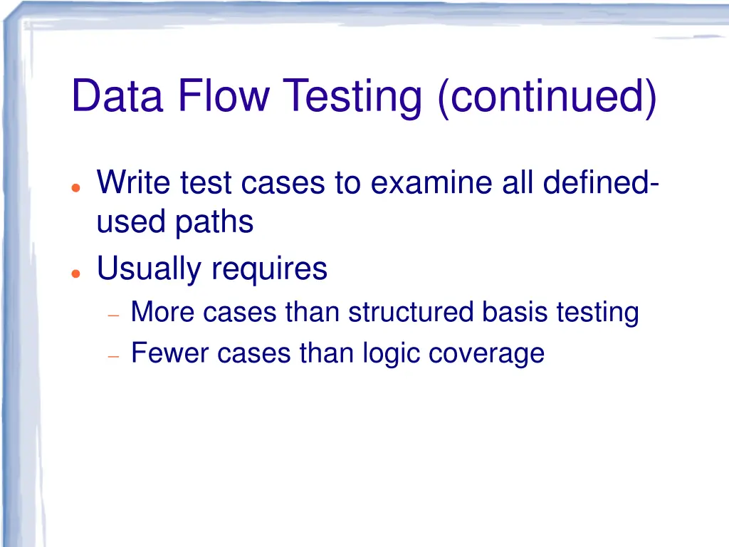 data flow testing continued 1