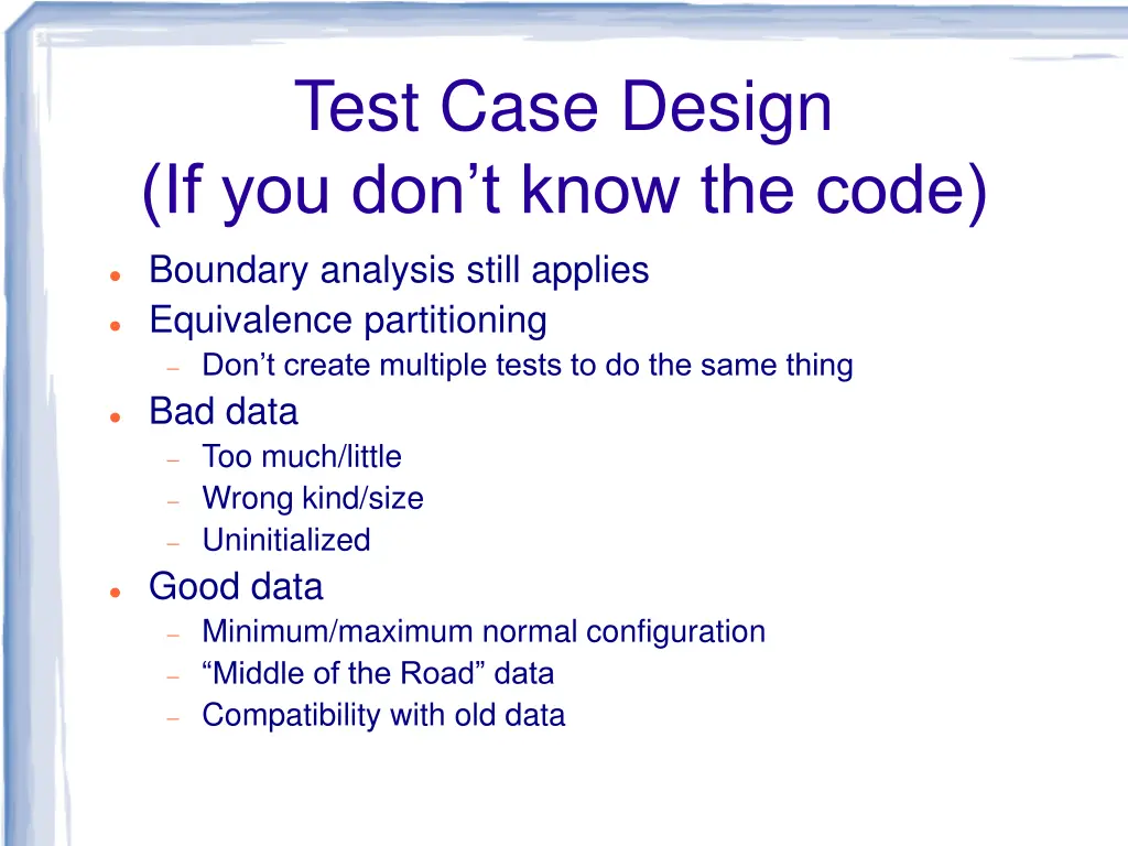 test case design if you don t know the code