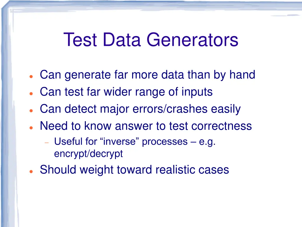 test data generators