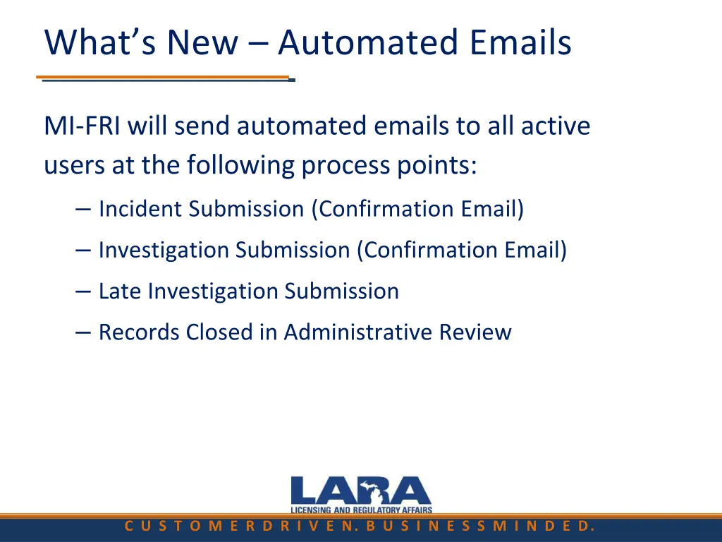 what s new automated emails