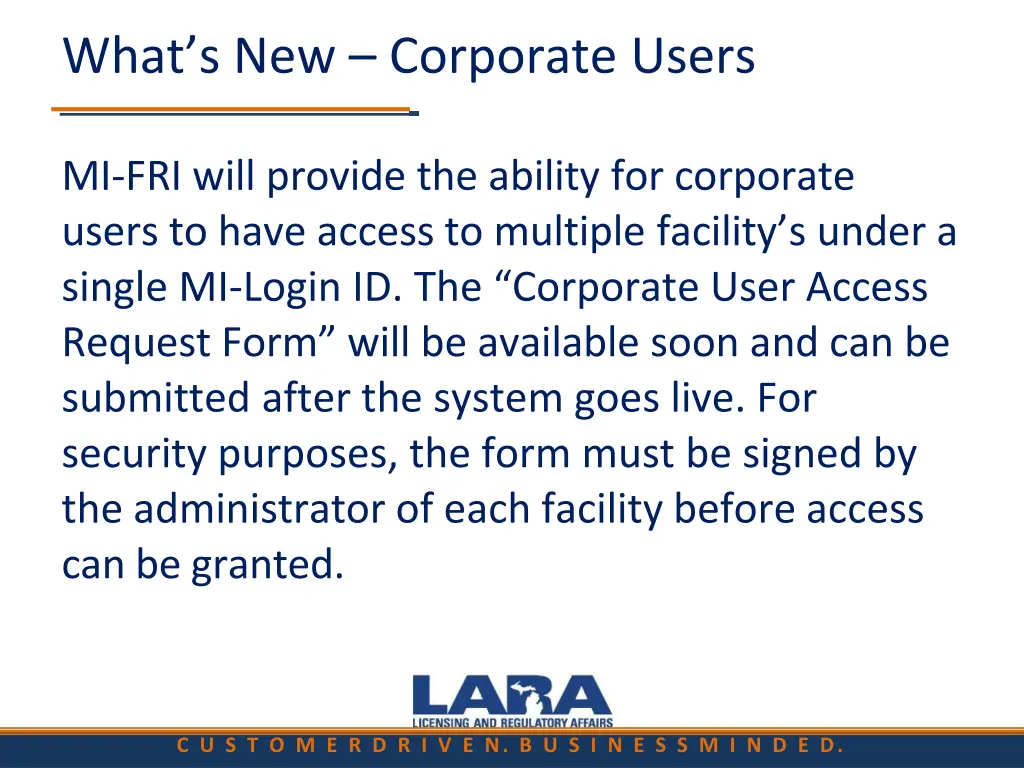 what s new corporate users