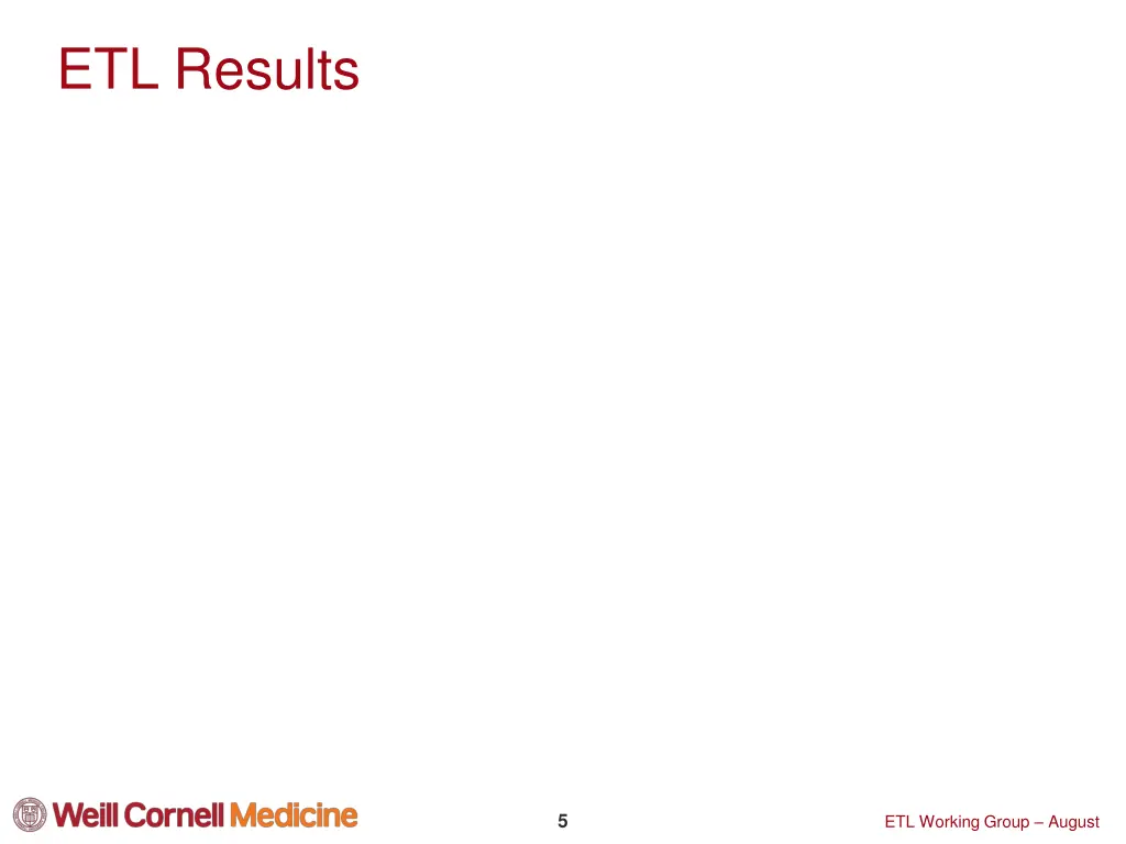 etl results