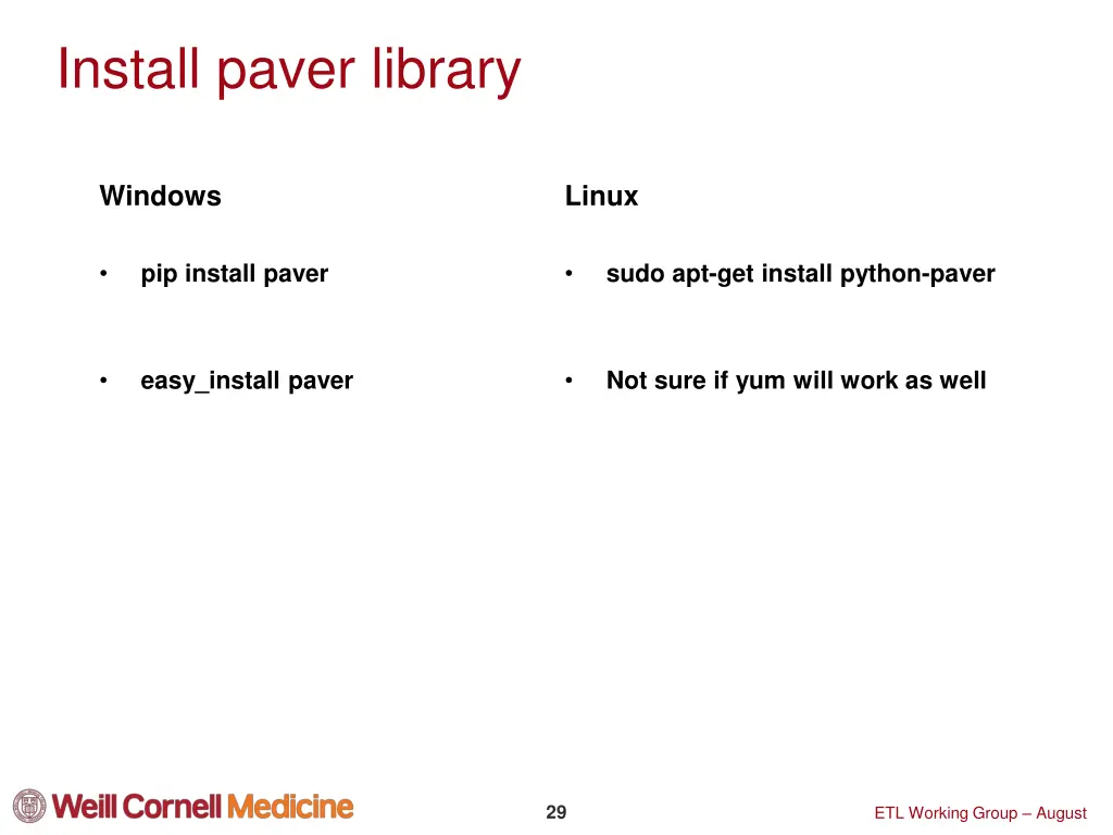 install paver library