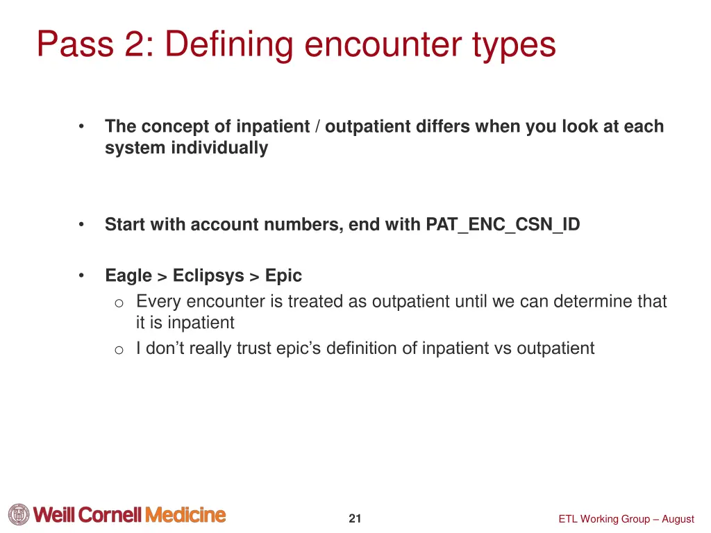 pass 2 defining encounter types