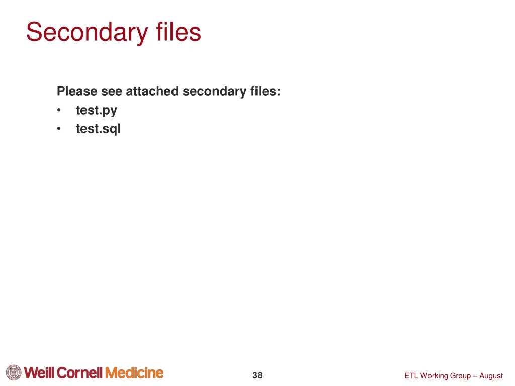 secondary files