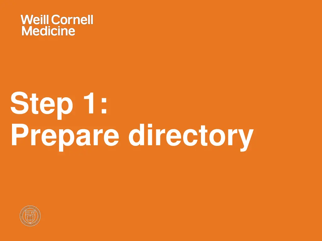 step 1 prepare directory