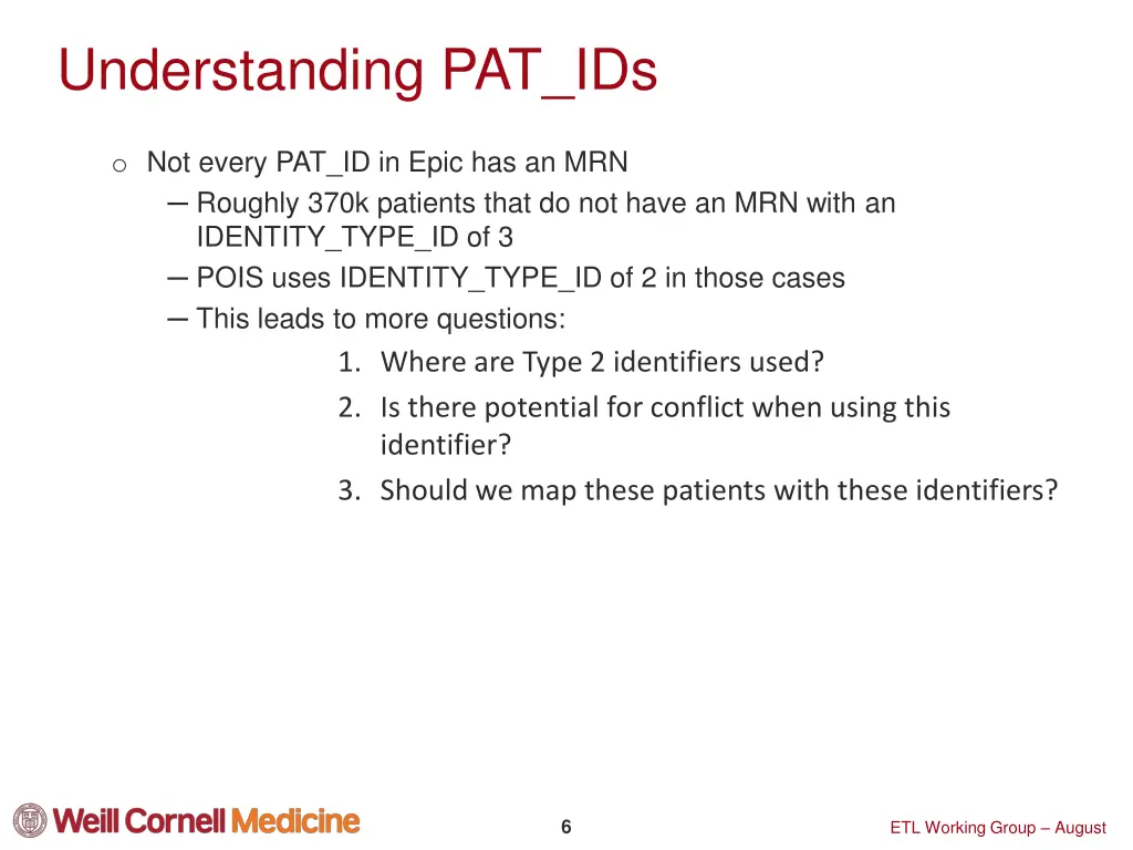 understanding pat ids