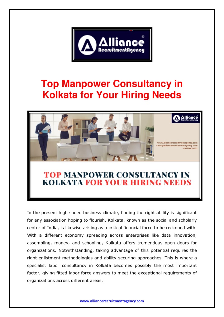 top manpower consultancy in kolkata for your