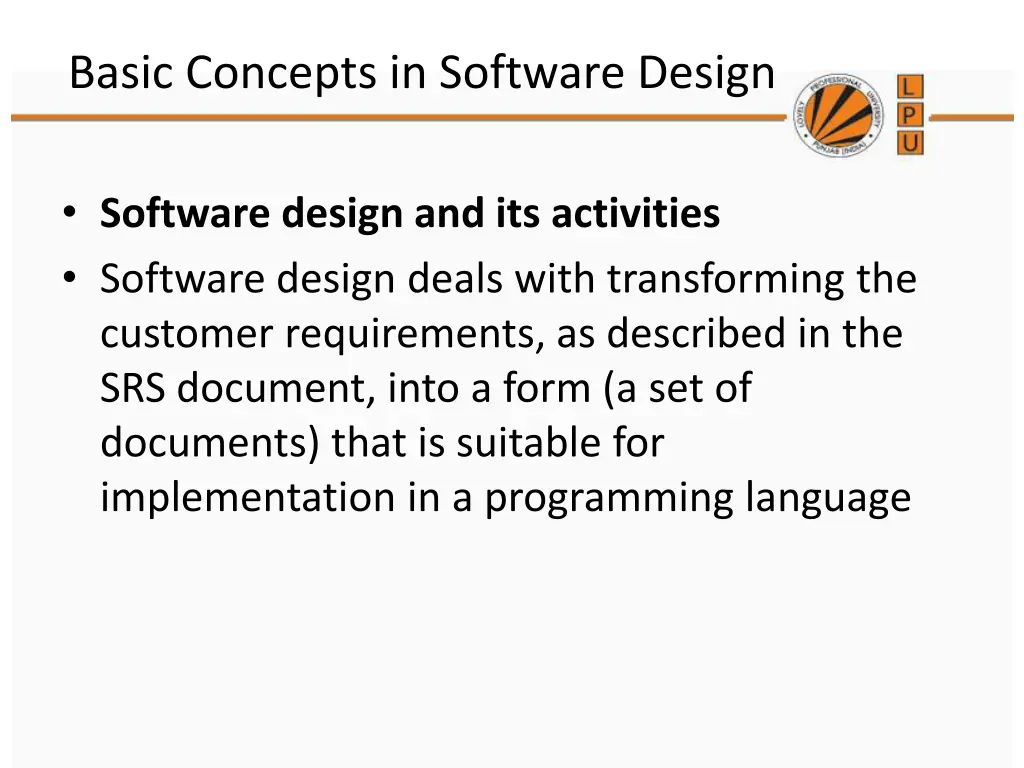 basic concepts in software design 1