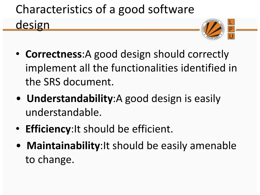 characteristics of a good software design